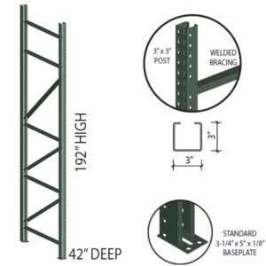 Pallet Rack Upright - 42" D x 192" H