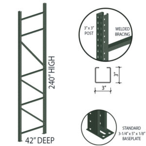 Pallet Rack Upright 42"D x 240"H