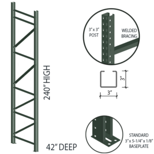 42" x 240" Pallet Rack Upright Frame