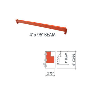 4 H X96L - 6IN CLIP - ORANGE