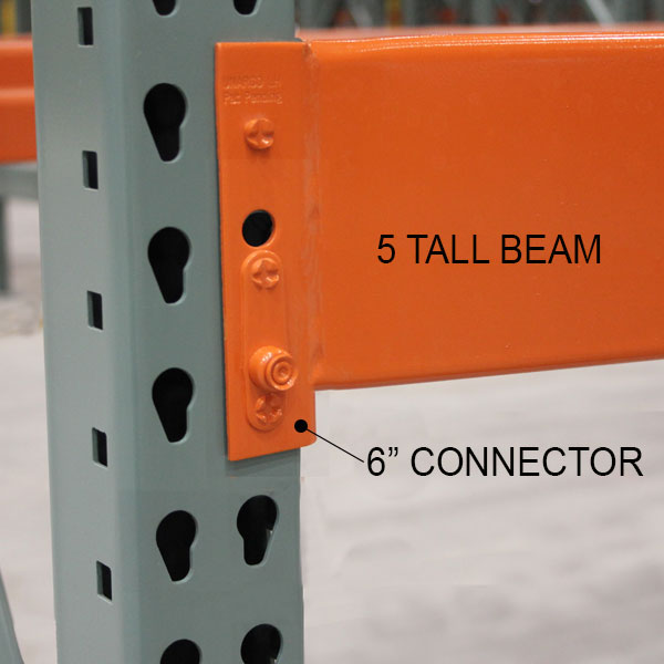 5" Pallet Rack Beam with 6" Beam Connector