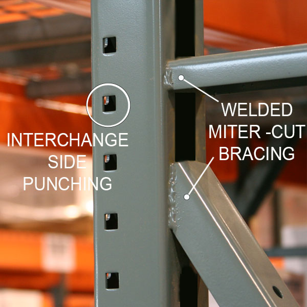 Pallet rack Upright Bracing and Welding Detail