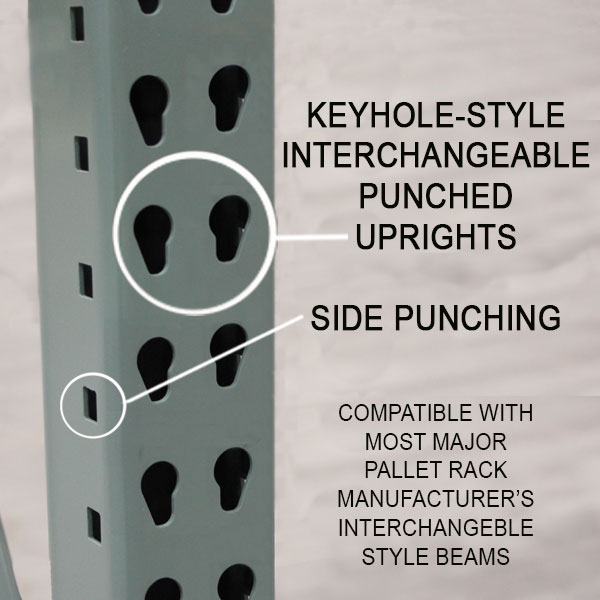 Interchangeable Keyhole Style Pallet Rack Uprights