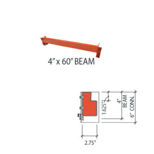 4" x 60" Interchangeable Beam with 6" Connector