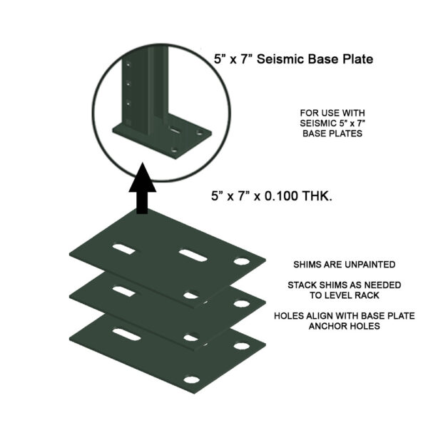 5x7 Seismic Shim for Pallet Rack