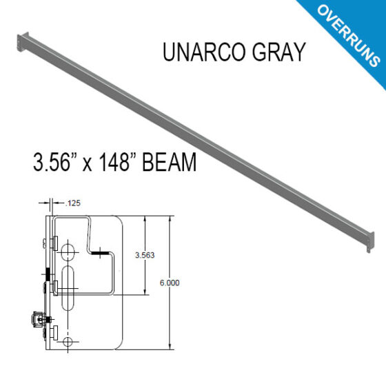 BEAM 3-9/16H X 148L - 6IN CLIP - UNARCO QuickShip Pallet Rack
