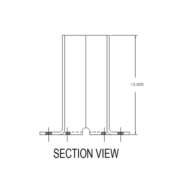 Column Protector for Pallet Rack Sectional View